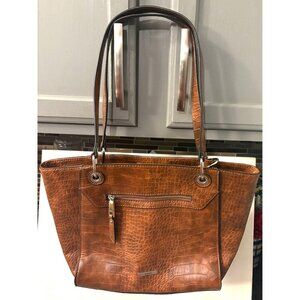 Chaps Brown Hand Bag 15 x 10.5" Strap is 24"  Look New  # 3329